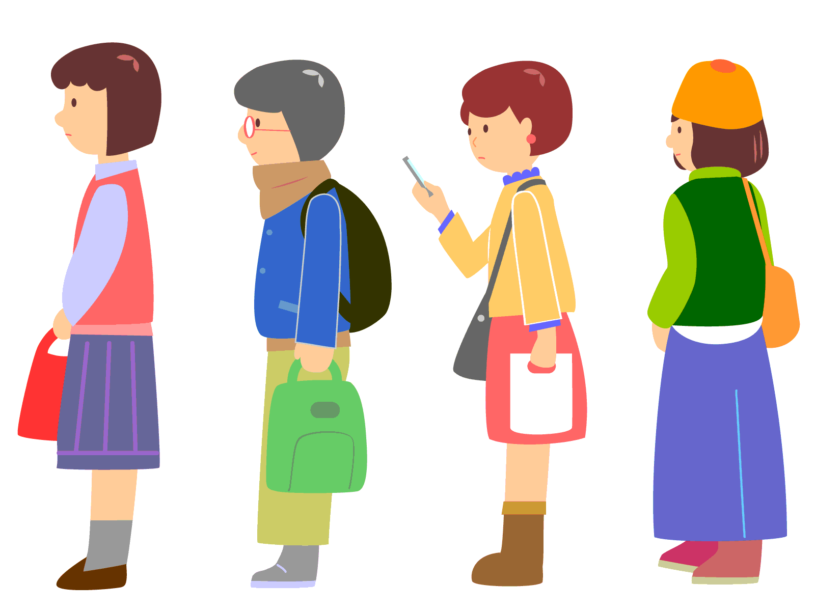 女性の行列の画像